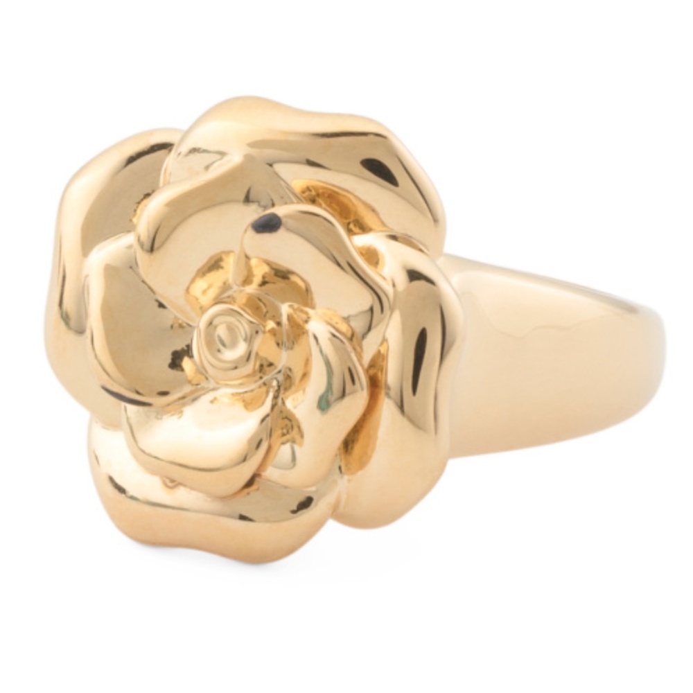 Nwt 14 Kt Gold Made In Italy Rose Ring Size Us 8